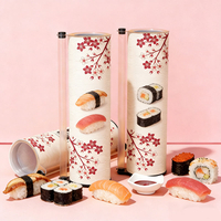 Biodegradable Custom Design Sushi Push Pop Up Container Craft Paper Cylinder Push Up Tube