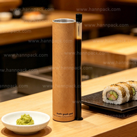 Eco Friendly Sushi Packaging Kraft Paper Push Up Tubes Sushi Pop Up Packaging Tube for Takeaway 