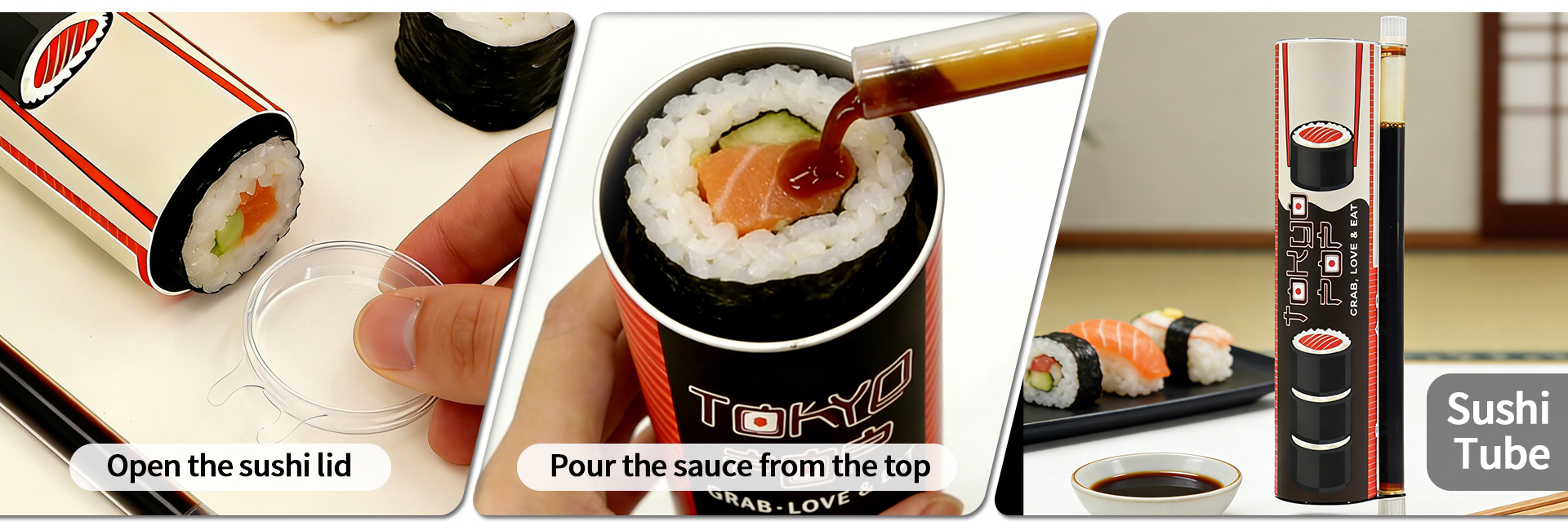 sushi pop up container