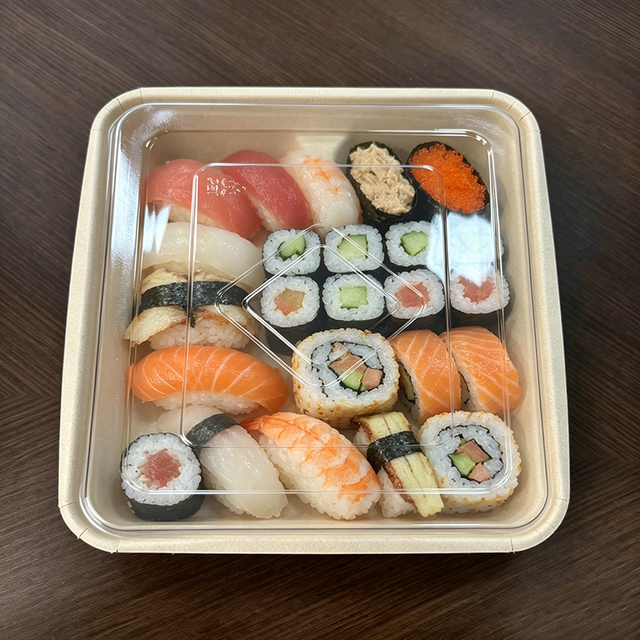 Biodegradable Custom Logo Food Grade Box for Take Away Sushi Container Paper Gift Box Factory