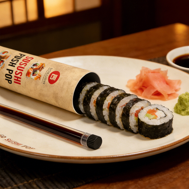 Paper Tube Manufacturers OEM Sushi Pop Up Packaging Tube China Paper Box for Food Factory