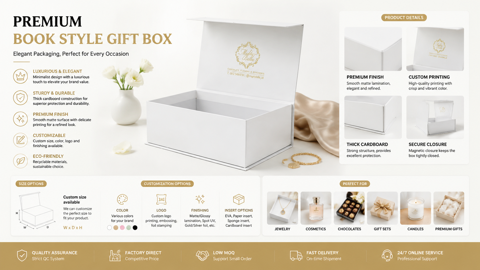 hard gift box with magnetic closure lid