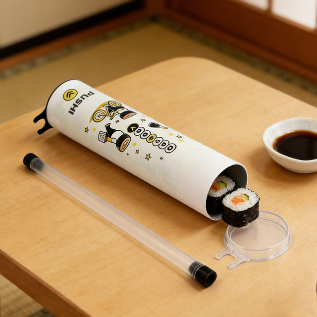 Biodegradable Paper Tube Manufacturer Sushi Pop Up Packaging Tube for Takeaway