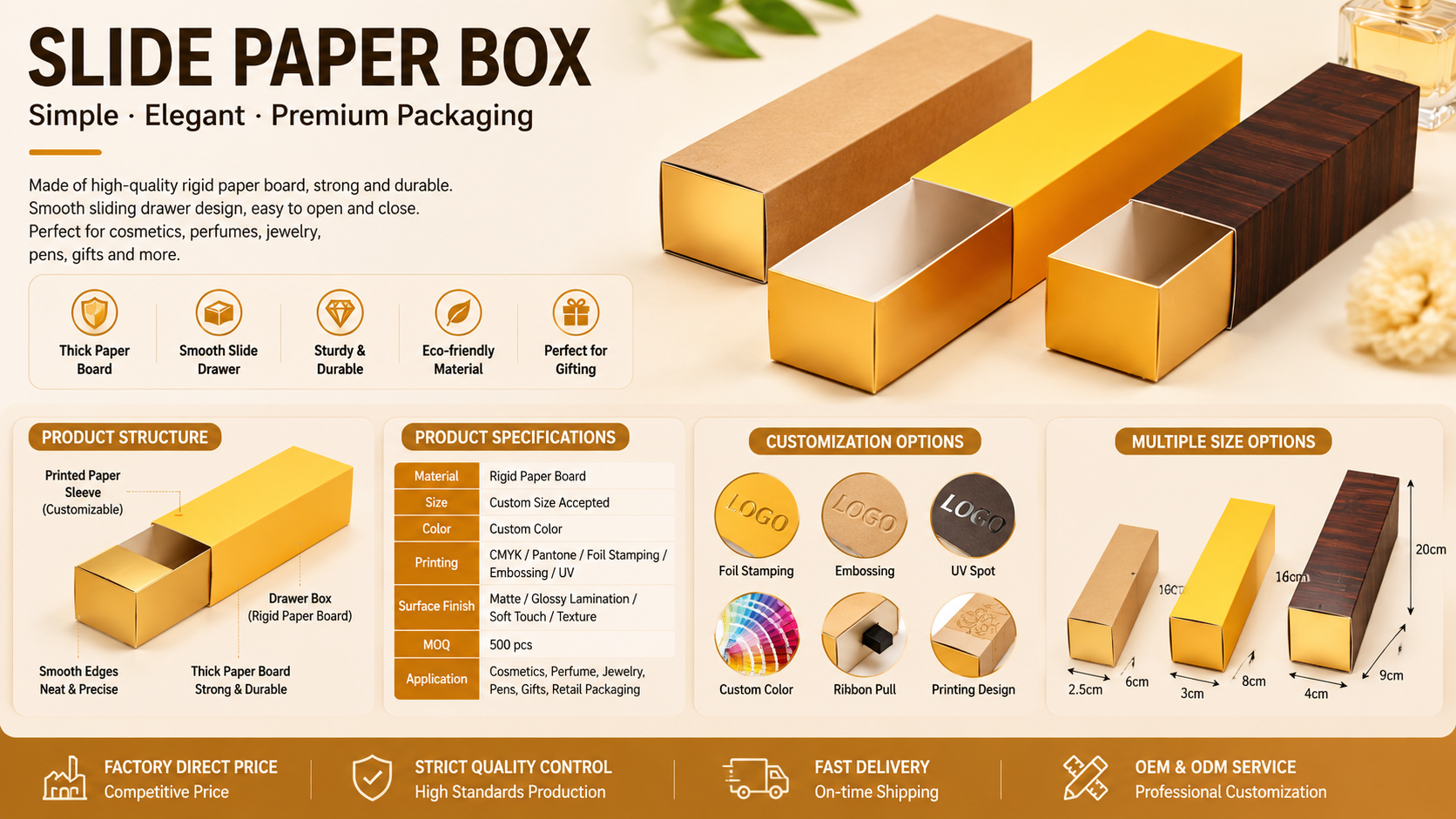 custom cardboard drawer gift box