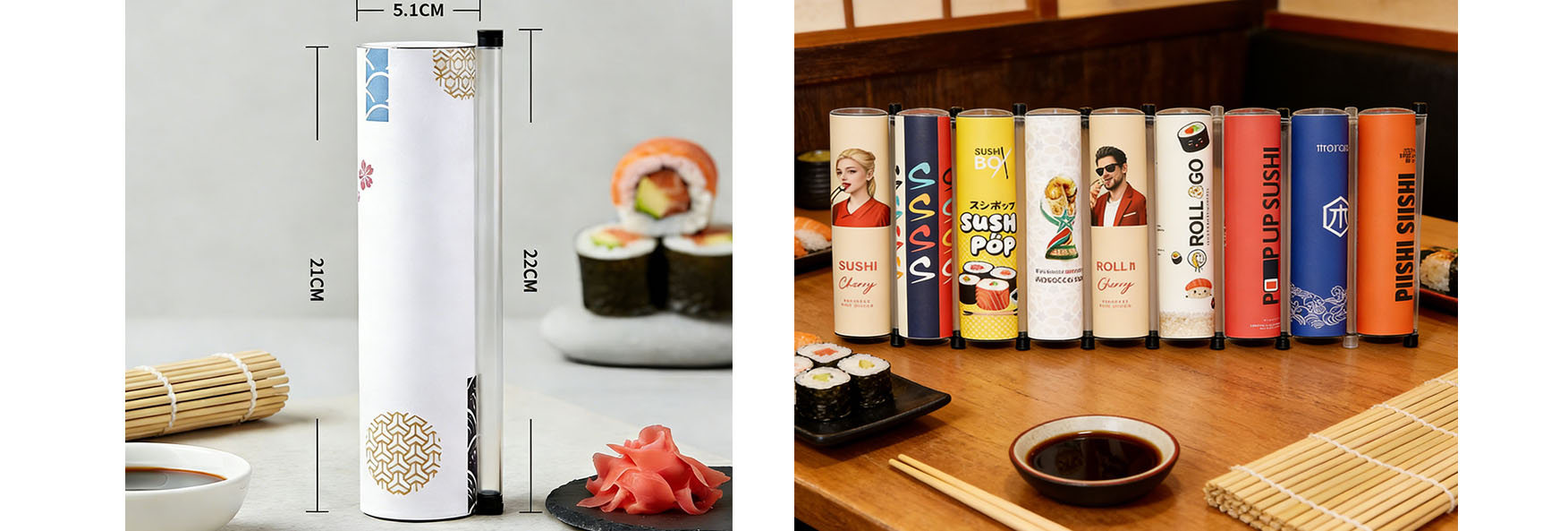 Sushi pop up container
