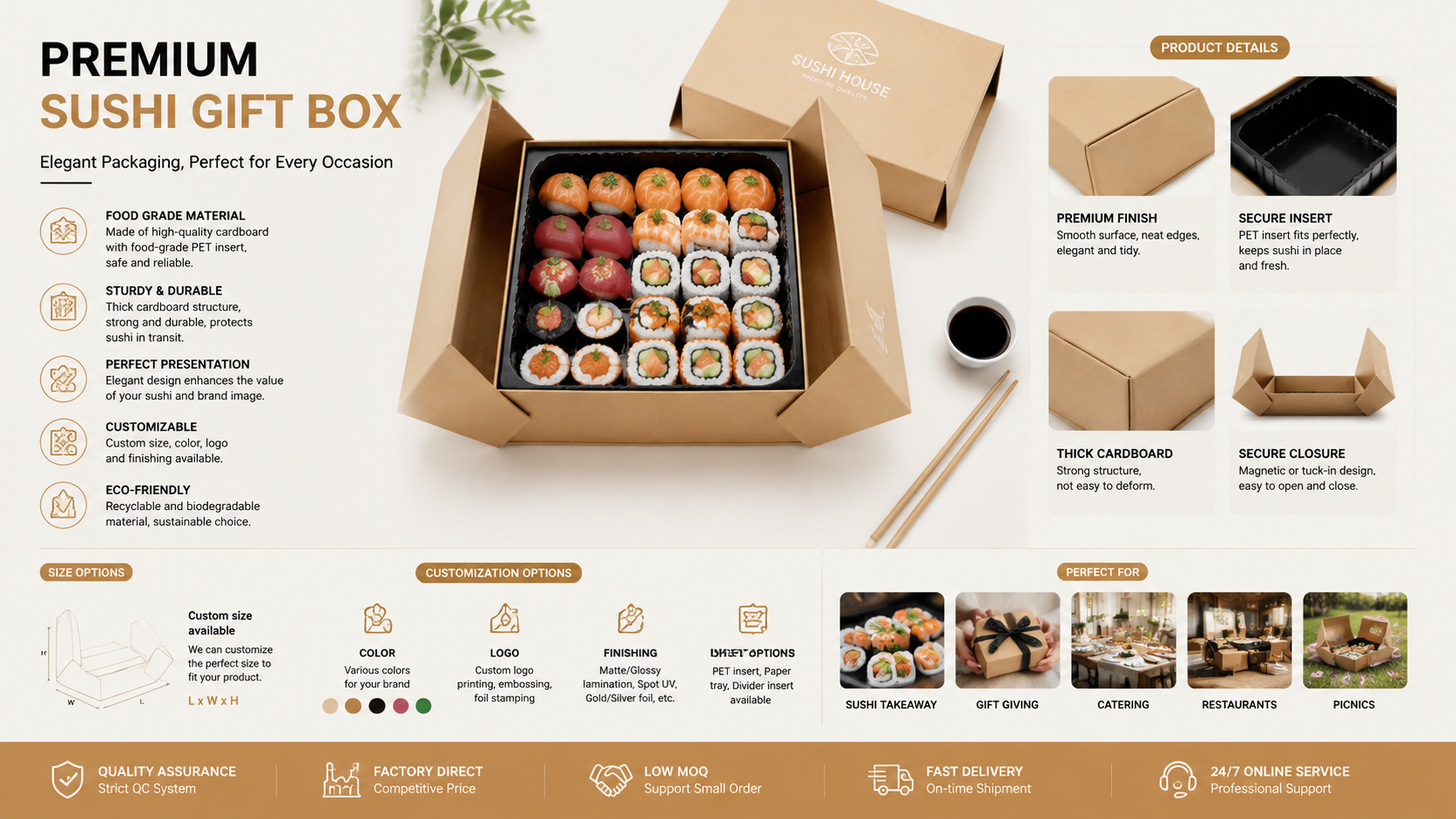 food packages for sushi